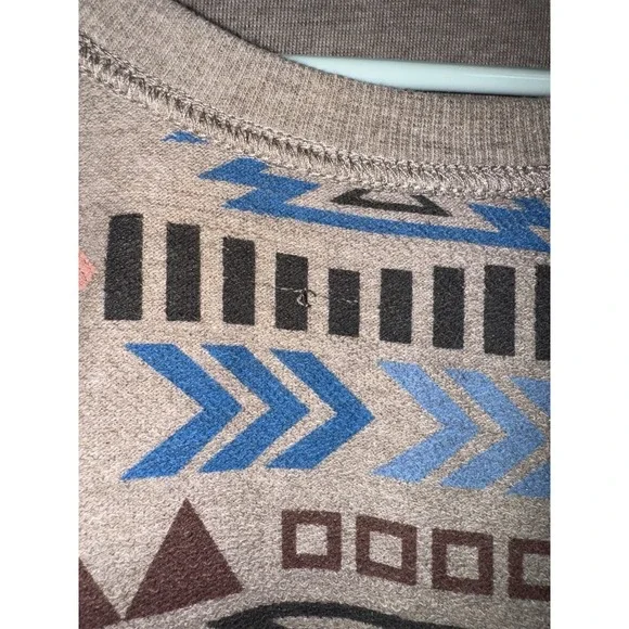 Ariat Women's M Rainbow Vista Aztec Reversible Sweatshirt Southwest Brown $70 - Picture 5 of 9